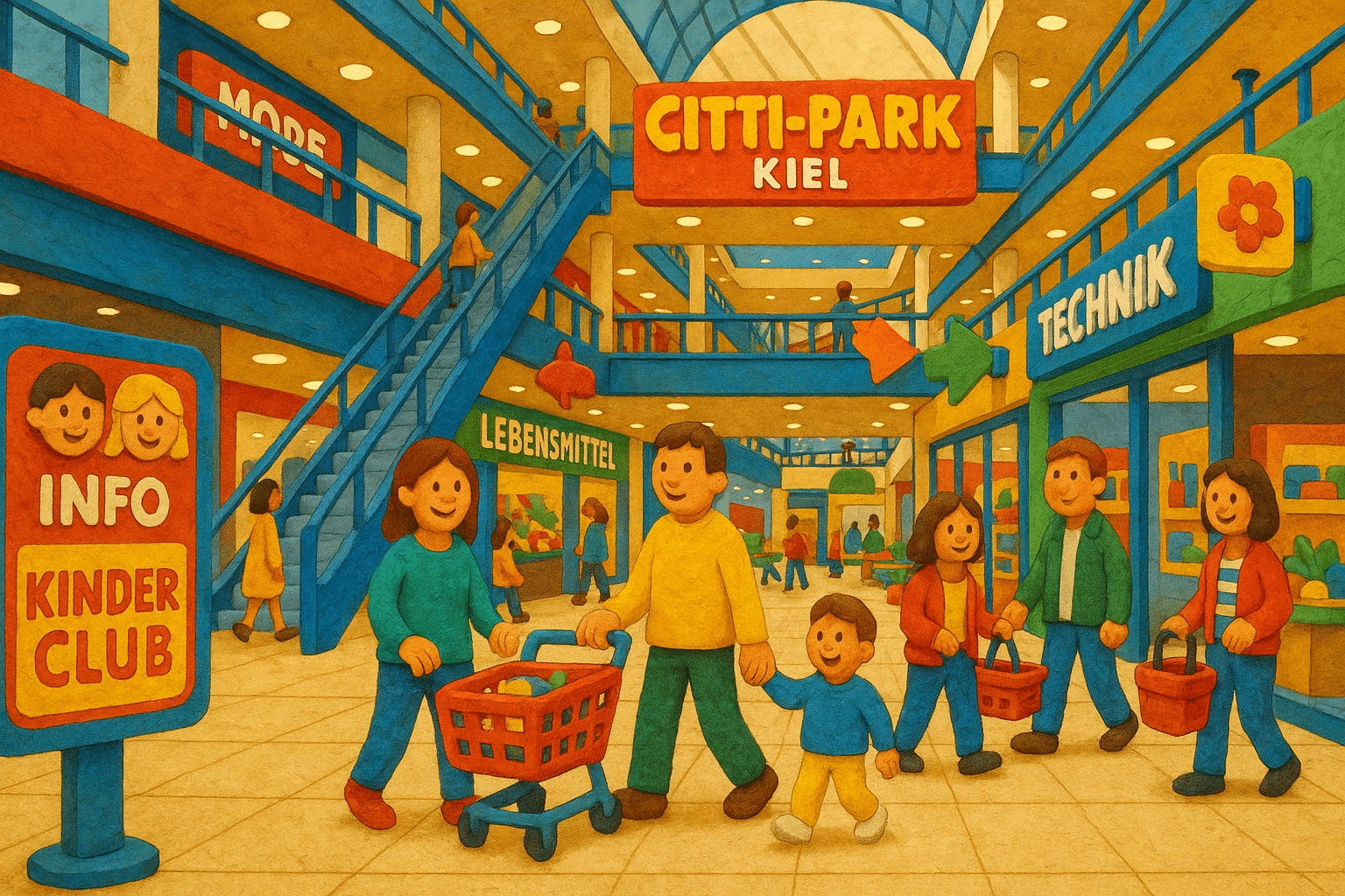 CITTI-PARK Kiel mit über 90 Geschäften, Kinderclub und familienfreundlicher Atmosphäre