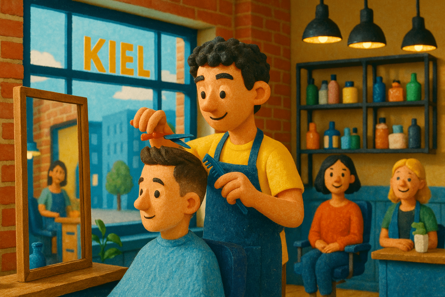 Moderner Friseursalon „The Place“ im Zentrum von Kiel mit jungem Friseurteam und urbaner Einrichtung