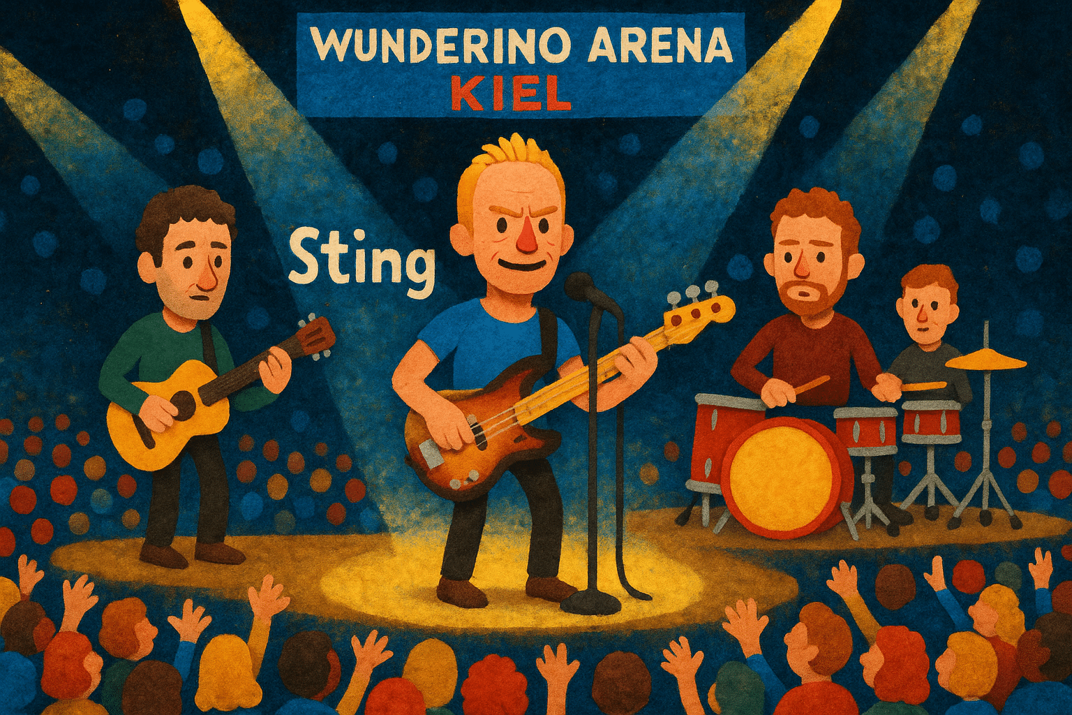 Sting live in der Wunderino Arena Kiel 2025 mit Dominic Miller und Chris Maas vor ausverkauftem Publikum